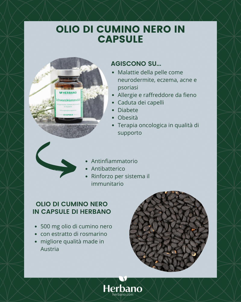 Olio di cumino nero proprietà